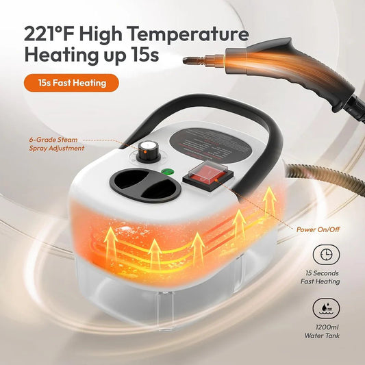 Ailgely 2500W Portable Handheld Steam Cleaner, High Temperature Pressurized Steam Cleaning Machine