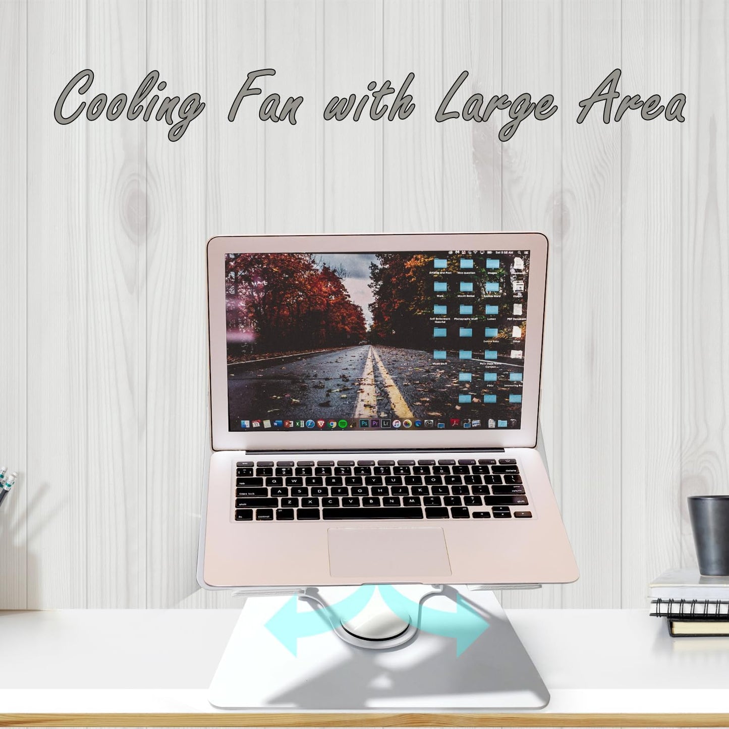 Laptop Stand with Dual Fan 360 Degree Rotating