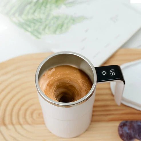 Electric Coffee Mug USB Rechargeable Automatic Magnetic Cup IP67 Waterproof Food-Safe Stainless Steel For Juice Tea Milkshake Kitchen Gadgets