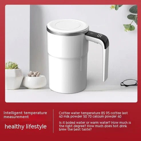 Electric Coffee Mug USB Rechargeable Automatic Magnetic Cup IP67 Waterproof Food-Safe Stainless Steel For Juice Tea Milkshake Kitchen Gadgets