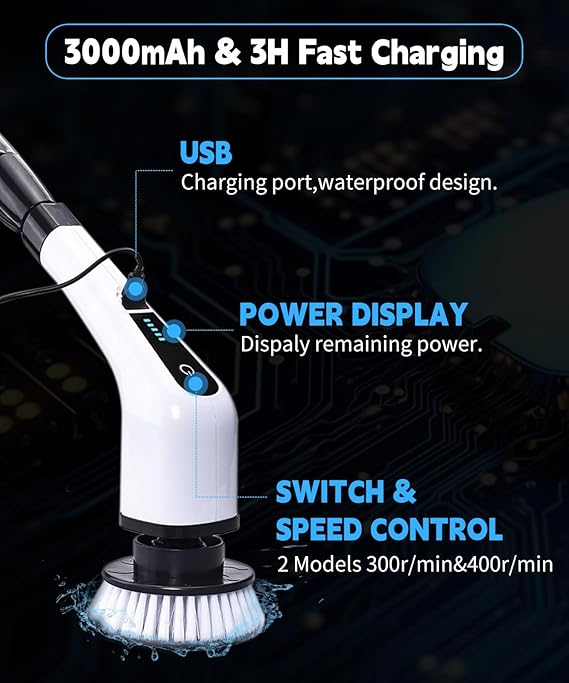 Electric Spin Scrubber Cleaning Brush
