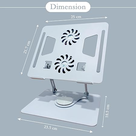 Laptop Stand with Dual Fan 360 Degree Rotating