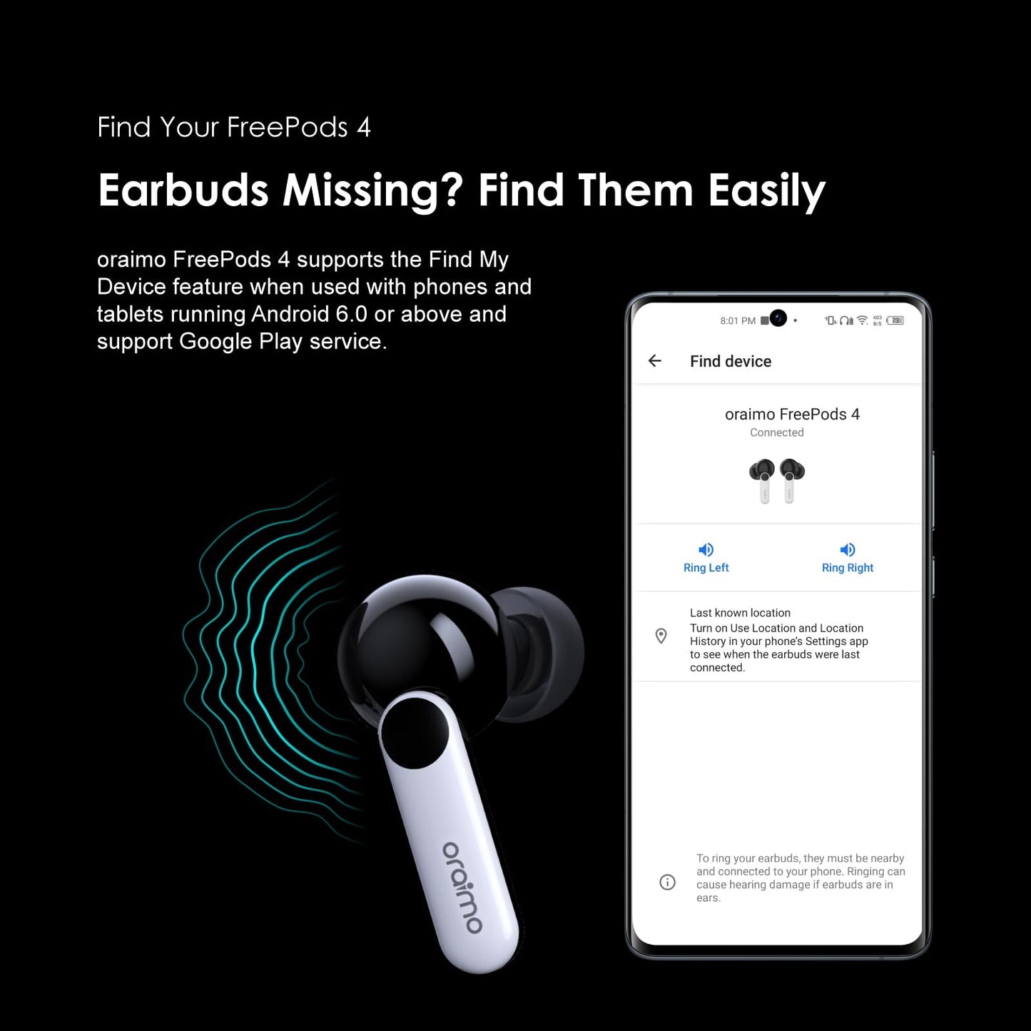 Oraimo FreePods 4 True Wireless Earbuds with Active Noise Cancellation (ANC) (Original) ©