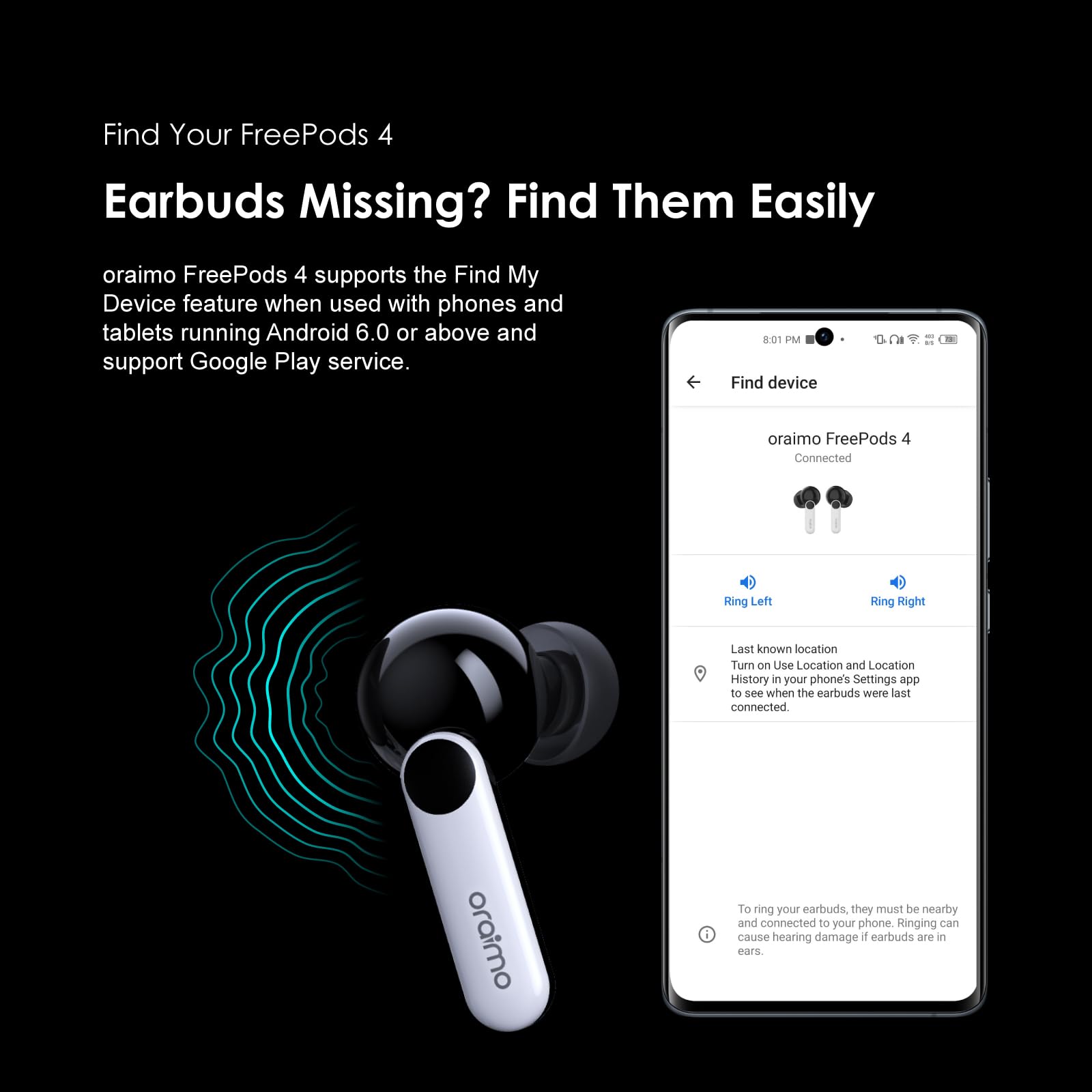 Oraimo FreePods 4 True Wireless Earbuds with Active Noise Cancellation (ANC) (Original) ©